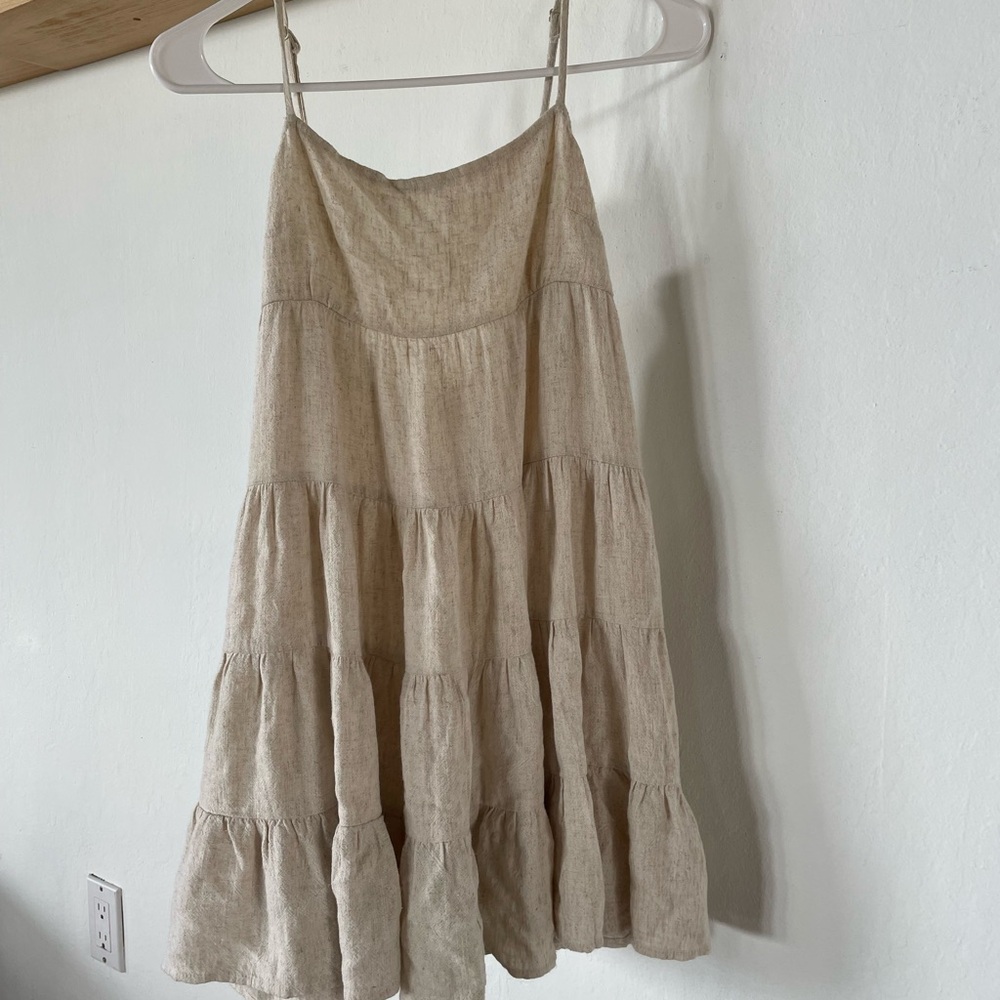 Elegant Beige Mini Dress